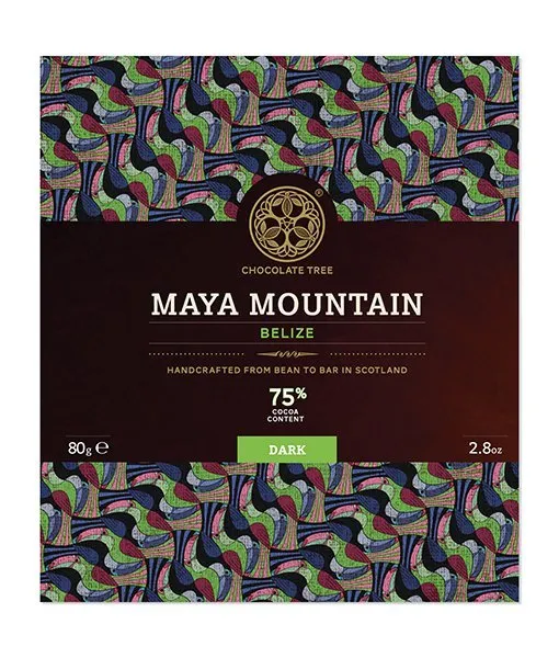 Chocolate Tree Maya Mountain 75%-os kézműves étcsokoládé Belize-i Criollo kakaóból