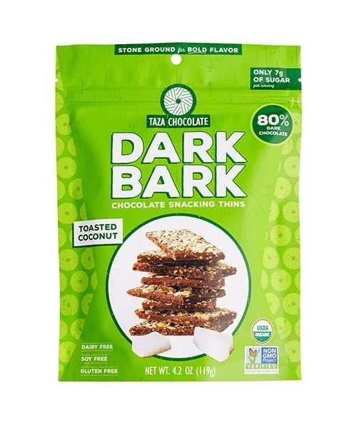 Taza pörkölt kókuszos étcsoki snack